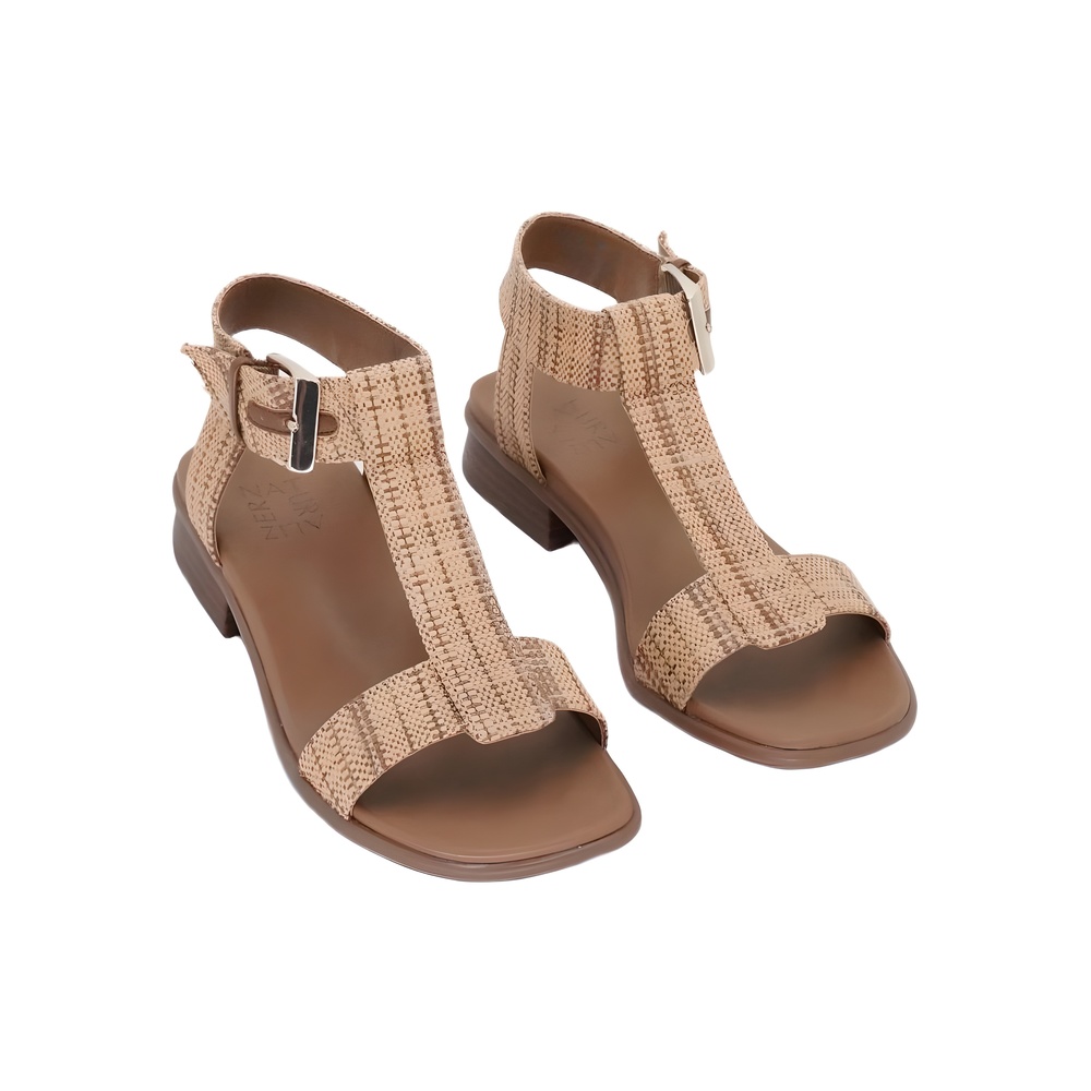 Naturalizer Womens Easton T-Strap Sandal Natural Beige Size 7M